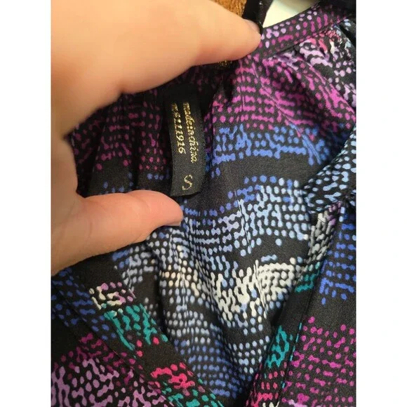 Yumi Kim Multicolor Abstract Print Blouse Women’s Size S Long Sleeve Top - Picture 4 of 13